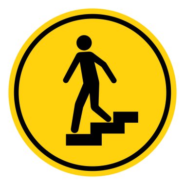 Step Down Sembol İşareti, Vektör İllüstrasyonu, Beyaz Arkaplan Etiketinde Tecrit. EPS10