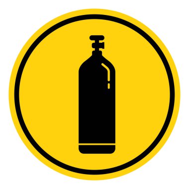 Gaz Silindiri Sembol İşareti, Vektör İllüzyonu, Beyaz Arkaplan Etiketinde İzole EPS10