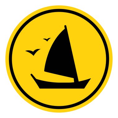 Yelkenli Sembol İşareti, Vektör İllüstrasyonu, Beyaz Arka plan Etiketinde Tecrit. EPS10