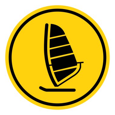 Windsurf Sembol İşareti, Vektör İllüzyonu, Beyaz Arkaplan Etiketinde İzole EPS10