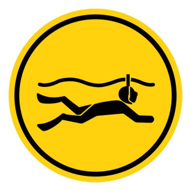 Şnorkelleme Sembol İşareti, Vektör İllüzyonu, Beyaz Arkaplan Etiketinde İzole EPS10