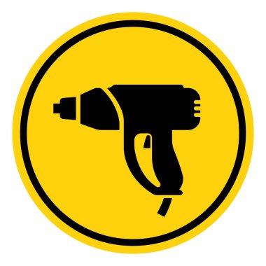 Sıcak Hava Kurutma Sembolü İşareti, Vektör İllüzyonu, Beyaz Arka plan Etiketinde Tecrit. EPS10