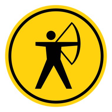 Okçuluk Sembolü İşareti, Vektör İllüstrasyonu, Beyaz Arkaplan Etiketinde Tecrit. EPS10