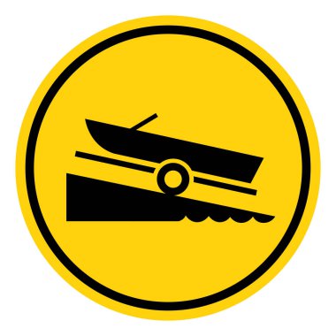 Tekne rampası Sembol İşareti, Vektör İllüzyonu, Beyaz Arka plan Etiketinde İzole EPS10.