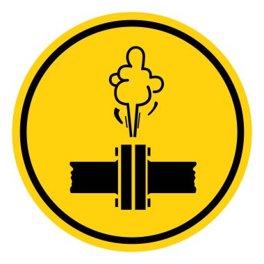 Yüksek Basınçlı Buhar Sembolü İşareti, Vektör İllüzyonu, Beyaz Arkaplan Etiketinde Tecrit. EPS10