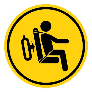 SCBA Koltuk Çarpması Tehlike Sembol İşareti, Vektör İllüstrasyonu, Beyaz Arkaplan Laboratuvarında Tecrit. EPS10