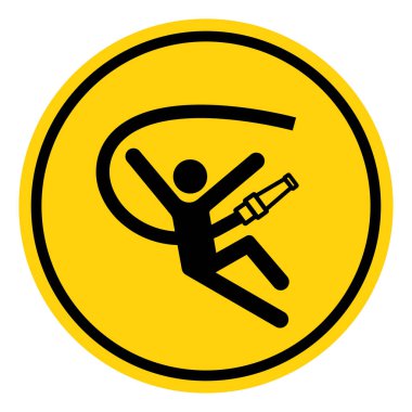 Gevşek Hortum Aracın Arkasında Sürüklenebilir ve Yaralayabilir, Sembol İşareti, Vektör İllüzyonu, Beyaz Arka plan Etiketinde İzole EPS10