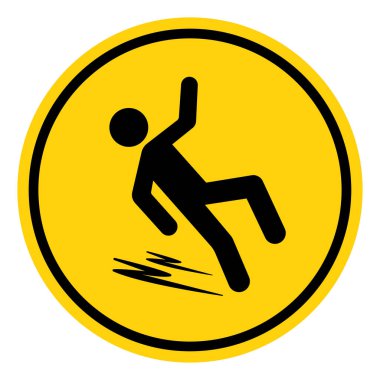 Kaygan Sembol İşareti, Vektör İllüzyonu, Beyaz Arka plan Etiketi İzole EPS10.