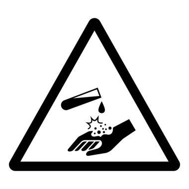 Aşındırıcı Sembol İşareti, Vektör İllüstrasyonu, Beyaz Arkaplan Etiketinde Tecrit. EPS10