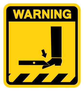 Uyarı Foot Hazard Sembol İşareti, Vektör İllüzyonu, Beyaz Arkaplan Etiketinde İzole Edilmiş. EPS10