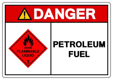 Tehlike Petrol Sembolü İşareti, Vektör İllüstrasyonu, Beyaz Arkaplanda İzolasyon, Etiket. EPS10