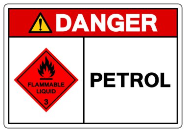 Tehlike Petrol Sembolü İşareti, Vektör İllüzyonu, Beyaz Arkaplanda İzole Edilme, Etiket. EPS10