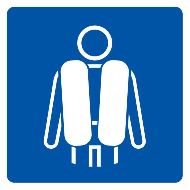 Life Jacket için Sembol İşareti, Vektör İllüstrasyonu, Beyaz Arkaplan Etiketinde İzolasyon. EPS10