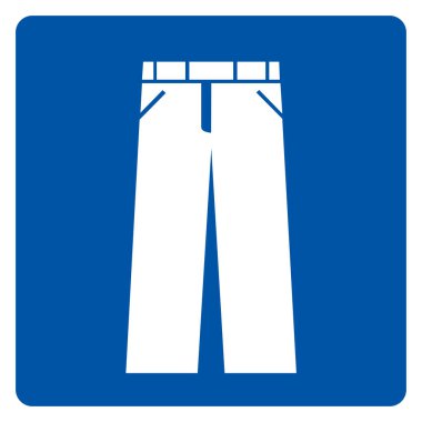 Uzun Pantolon Sembol İşareti, Vektör İllüzyonu, Beyaz Arkaplan Etiketinde İzole Edilmiş. EPS10