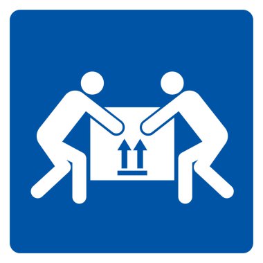 Takım Kaldırma Gerekli Sembol İşareti, Vektör Resmini Kullan, Beyaz Arkaplan Etiketinde İzole EPS10