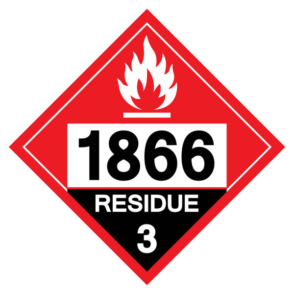 Resin Solution UN1866 Residue Class 3 Symbol Sign, Vector Illustration, Isolate On White Background, Label .EPS10
