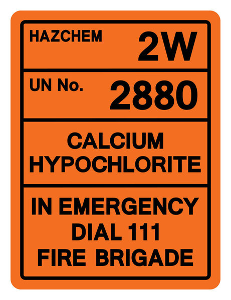 Hazard Chemical Calcium Hypochlorite UN 2880 Symbol Sign, Vector Illustration, Isolate On White Background, Label .EPS10