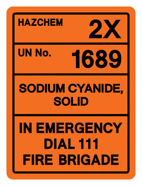Hazard Chemical Sodium Cyanide Solid UN1689 Symbol Sign, Vector Illustration, Isolate On White Background, Label .EPS10