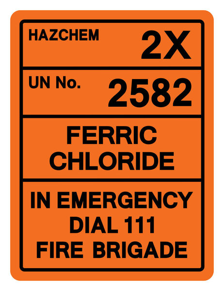 Hazard Chemical Ferric Chloride UN2582 Symbol Sign, Vector Illustration, Isolate On White Background, Label .EPS10