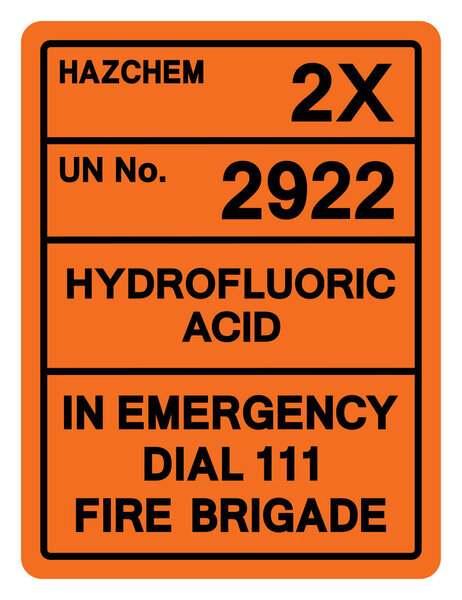 Hazard Chemical Hydrofluoric Acid UN2922 Symbol Sign, Vector Illustration, Isolate On White Background, Label .EPS10
