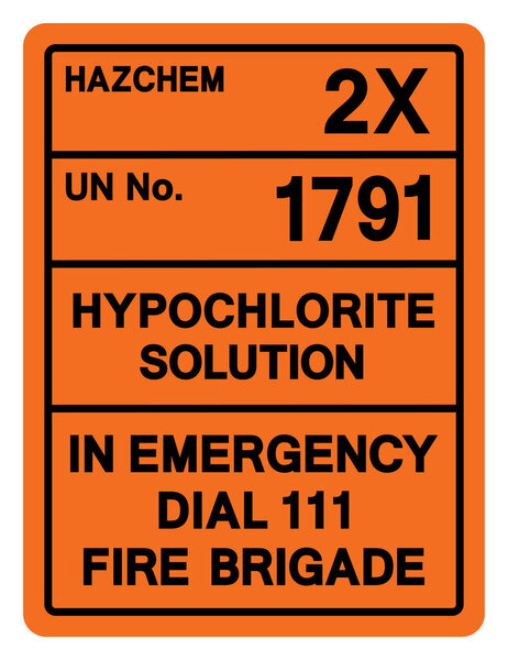 Hazard Chemical Hypochlorite Solution UN 1791 Symbol Sign, Vector Illustration, Isolate On White Background, Label. EPS10