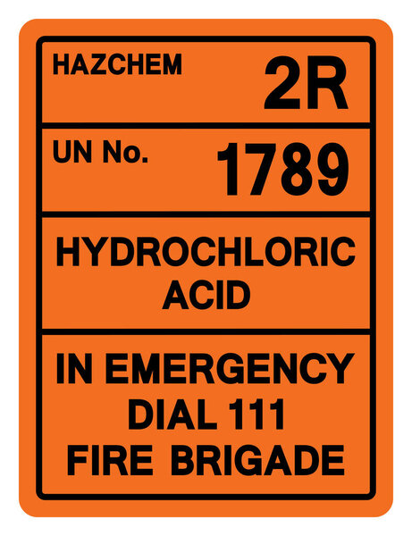 Hazard Chemical Hydrochloric Acid UN 1789 Symbol Sign, Vector Illustration, Isolate On White Background, Label. EPS10