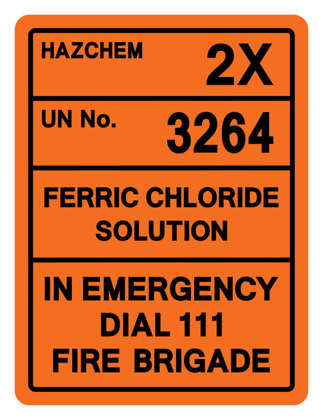Hazard Chemical Ferric Chloride Solution UN 3264 Symbol Sign, Vector Illustration, Isolate On White Background, Label. EPS10