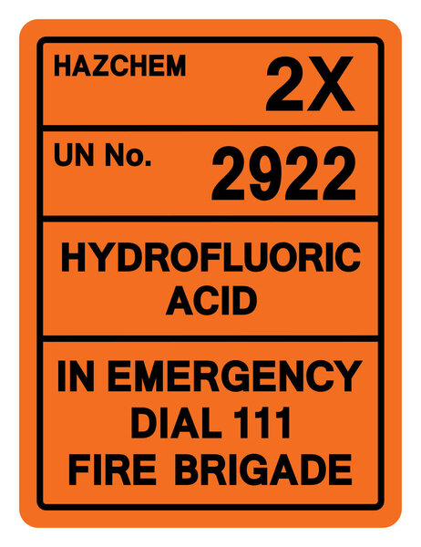 Hazard Chemical Hydrofluoric Acid UN 2922 Symbol Sign, Vector Illustration, Isolate On White Background, Label. EPS10