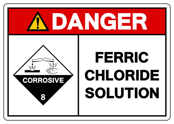 Danger Ferric Chloride Solution Symbol Sign, Vector Illustration, Isolate On White Background, Label. EPS10