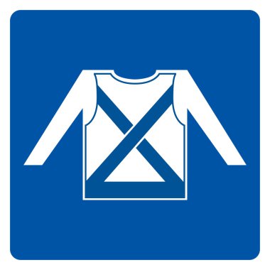 Güvenlik Tişörtü Sembol İşareti, Vektör İllüzyonu, Beyaz Arkaplan Etiketinde İzole Edilmiş. EPS10