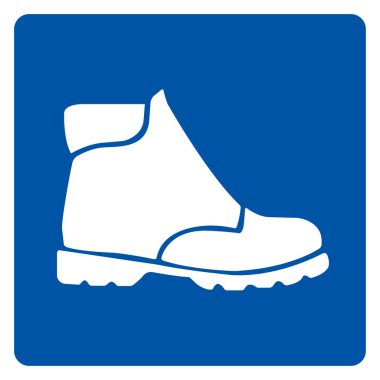 Güvenli Ayakkabı Sembol İşareti, Vektör İllüzyonu, Beyaz Arkaplan Etiketinde İzole Edin. EPS10