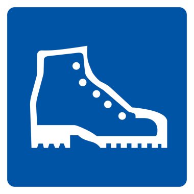 Güvenli Ayakkabı Sembol İşareti, Vektör İllüzyonu, Beyaz Arkaplan Etiketinde İzole Edin. EPS10