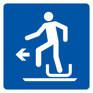 Toboggan 'dan Sol Sembol İşaretine, Vektör İlülasyonu, Beyaz Arkaplan Etiketinde İzole Edilmiştir. EPS10