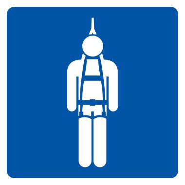 Güvenlik Koşumu Sembol İşareti, Vektör İllüstrasyonu, Beyaz Arkaplan Etiketinde İzole Edildi. EPS10