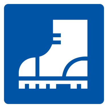 Çelik Ayak Ayakkabıları Sembol İşareti, Vektör İllüzyonu, Beyaz Arkaplan Etiketinde İzole Edilme. EPS10