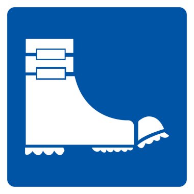 Ayak Koruma Sembolü İşareti, Vektör İllüzyonu, Beyaz Arkaplan Etiketinde İzole EPS10.