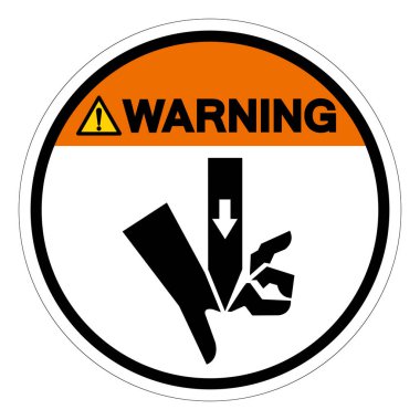 Parmakların Düz Bıçak Sembol İşareti Uyarı İşareti, Vektör İllüstrasyonu, Beyaz Arkaplan Etiketinde İzole Edildi. EPS10