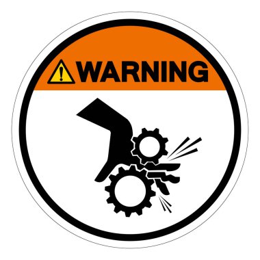 Uyarı Dönen Vites Cihazı Tehlike Sembol İşareti, Vektör İllüstrasyonu, Beyaz Arkaplan Etiketinde İzole Edin. EPS10