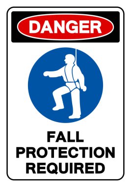 Tehlike Düşüşü Koruma İşareti, Vektör İllüstrasyonu, Beyaz Arkaplan Etiketinde İzole Edilmesi Gerekiyor. EPS10