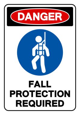 Tehlike Düşüşü Koruma İşareti, Vektör İllüstrasyonu, Beyaz Arkaplan Etiketinde İzole Edilmesi Gerekiyor. EPS10