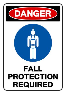 Tehlike Düşüşü Koruma İşareti, Vektör İllüstrasyonu, Beyaz Arkaplan Etiketinde İzole Edilmesi Gerekiyor. EPS10