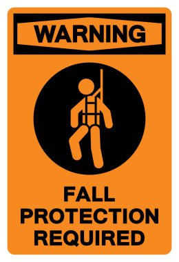 Uyarı Düşüşü Koruma İşareti, Vektör İllüstrasyonu, Beyaz Arkaplan Etiketinde İzole Edildi. EPS10