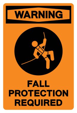 Uyarı Düşüşü Koruma İşareti, Vektör İllüstrasyonu, Beyaz Arkaplan Etiketinde İzole Edildi. EPS10