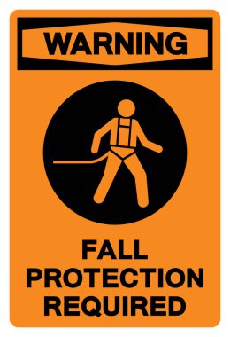 Uyarı Düşüşü Koruma İşareti, Vektör İllüstrasyonu, Beyaz Arkaplan Etiketinde İzole Edildi. EPS10