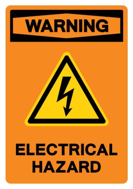 Uyarı Elektriksel Tehlike Sembol İşareti, Vektör İllüstrasyonu, Beyaz Arkaplan Etiketinde İzole Edilme. EPS10