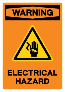 Uyarı Elektriksel Tehlike Sembol İşareti, Vektör İllüstrasyonu, Beyaz Arkaplan Etiketinde İzole Edilme. EPS10