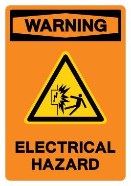 Uyarı Elektriksel Tehlike Sembol İşareti, Vektör İllüstrasyonu, Beyaz Arkaplan Etiketinde İzole Edilme. EPS10