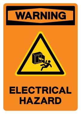 Uyarı Elektriksel Tehlike Sembol İşareti, Vektör İllüstrasyonu, Beyaz Arkaplan Etiketinde İzole Edilme. EPS10