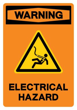 Uyarı Elektriksel Tehlike Sembol İşareti, Vektör İllüstrasyonu, Beyaz Arkaplan Etiketinde İzole Edilme. EPS10