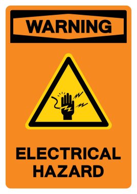 Uyarı Elektriksel Tehlike Sembol İşareti, Vektör İllüstrasyonu, Beyaz Arkaplan Etiketinde İzole Edilme. EPS10